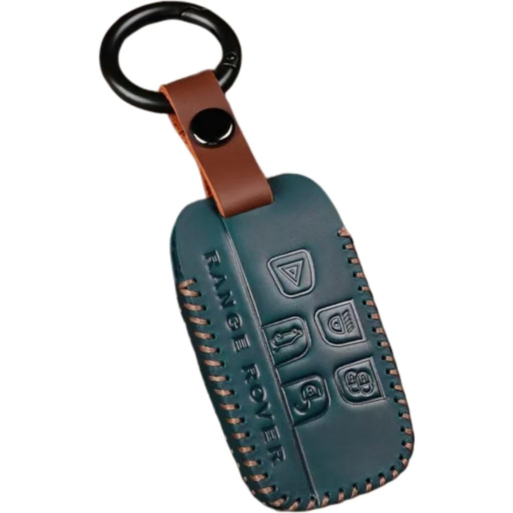 Autoschlüssel für Land Rover Range Rover Sport 2013-24,Leder Schlüsselhülle Etui Schlüssel Gehäuse Schlüssel Cover mit Schlüsselanhänger Key Fob Cover Halter Protector Autoschlüssel Hülle Auto Zubehör von COOKENG