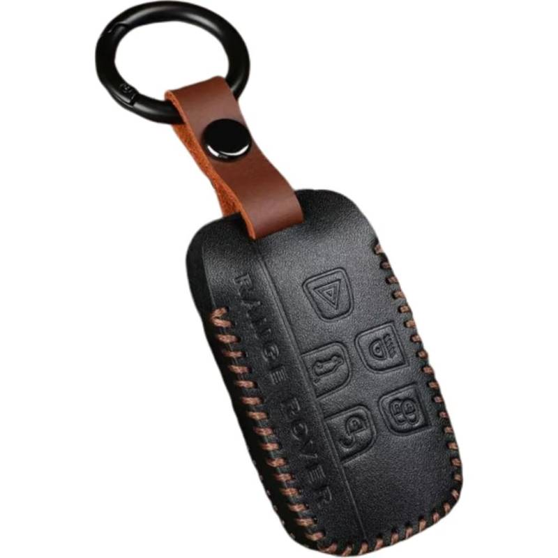 Autoschlüssel für Land Rover Range Rover Sport 2013-24,Leder Schlüsselhülle Etui Schlüssel Gehäuse Schlüssel Cover mit Schlüsselanhänger Key Fob Cover Halter Protector Autoschlüssel Hülle Auto Zubehör von COOKENG