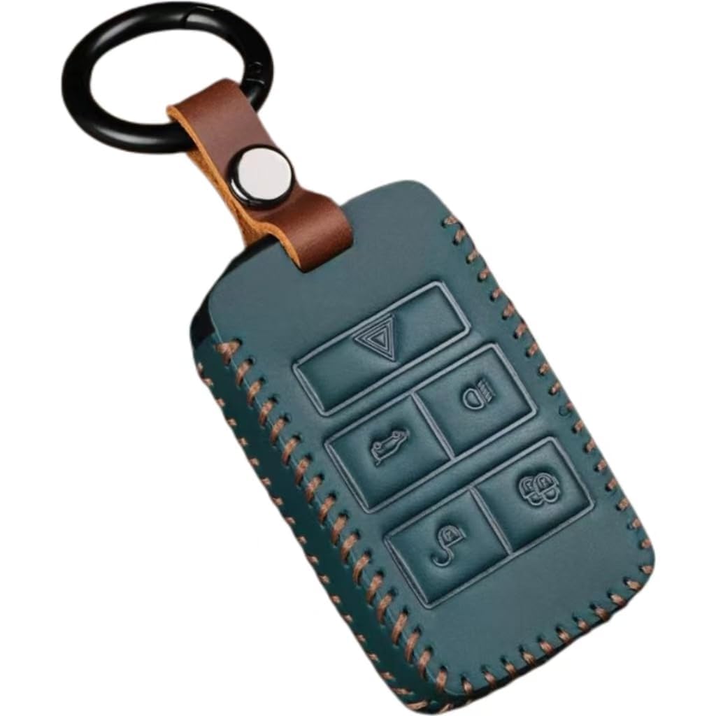 Autoschlüssel für Land Rover Range Rover Sport 2013-24,Leder Schlüsselhülle Etui Schlüssel Gehäuse Schlüssel Cover mit Schlüsselanhänger Key Fob Cover Halter Protector Autoschlüssel Hülle Auto Zubehör von COOKENG