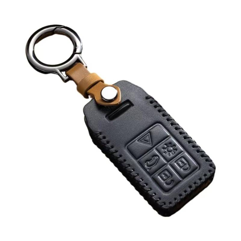 Autoschlüssel für Volvo V40 Cross Country 2016-2020, Leder Schlüsselhülle Etui Schlüssel Gehäuse Schlüssel Cover mit Schlüsselanhänger Key Fob Cover Halter Protector Autoschlüssel Hülle Auto Zubehör von COOKENG