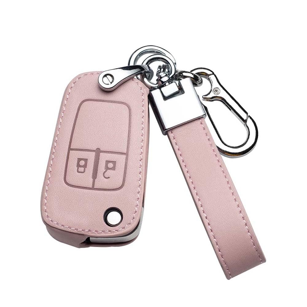 HIBEYO Autoschlüssel Hülle passt für Opel Schutzhülle Schlüsselhülle Rindsleder Cover für Opel Vauxhall Astra Insignia Vectra Corsa Zafira Key Fob Fall Schlüsselbox Klappschlüssel von COOKENG