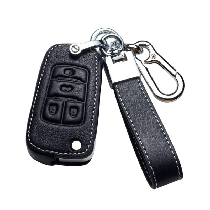 HIBEYO Autoschlüssel Hülle passt für Opel Schutzhülle Schlüsselhülle Rindsleder Cover für Opel Vauxhall Astra Insignia Vectra Corsa Zafira Key Fob Fall Schlüsselbox Klappschlüssel von COOKENG