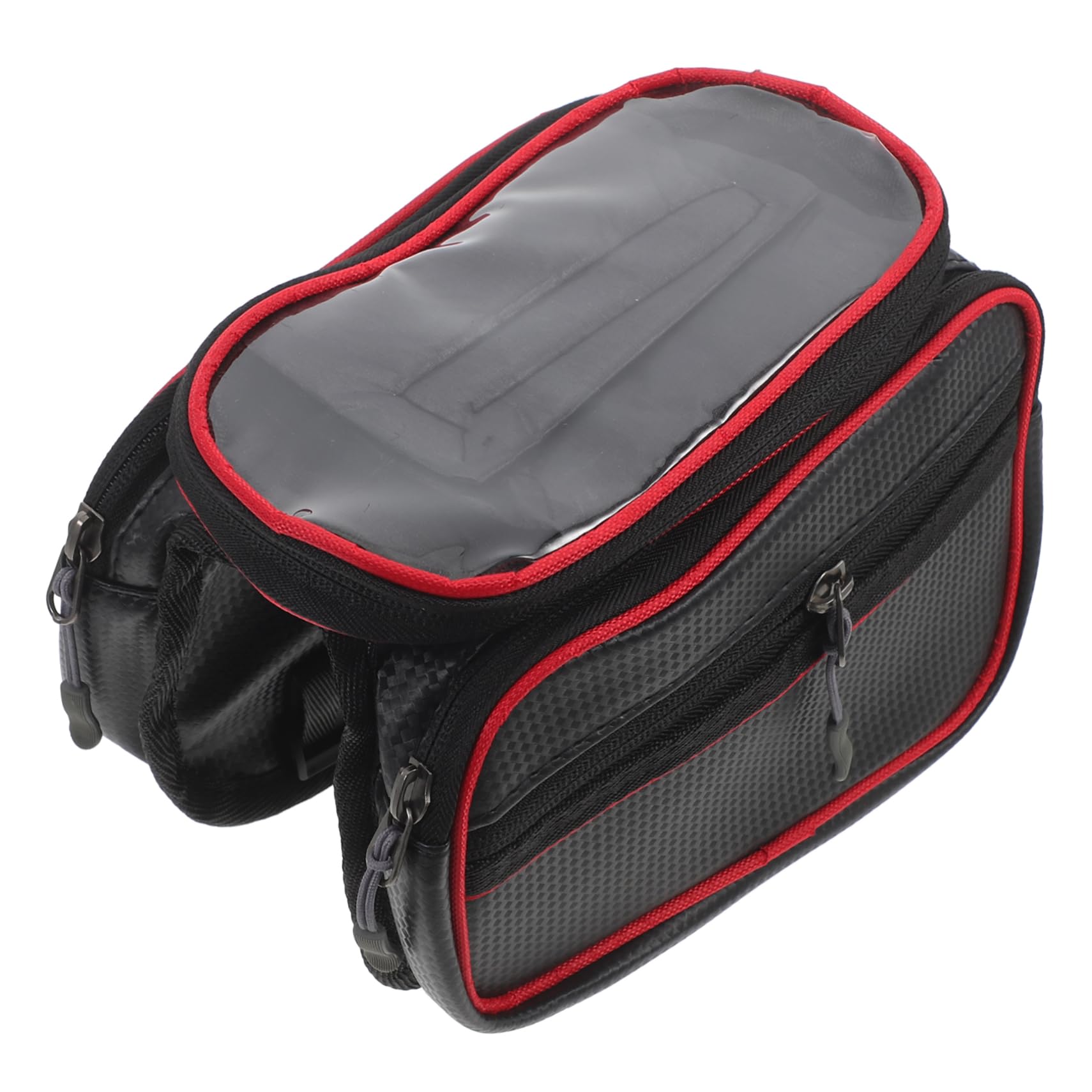 COOLHIYA Mountainbike Satteltasche Wasserdicht Fahrrad Vordertasche Mit Handy Aufbewahrung Lenkertasche Für Fahrradtasche Rot Gepäckträger Kompatibel von COOLHIYA