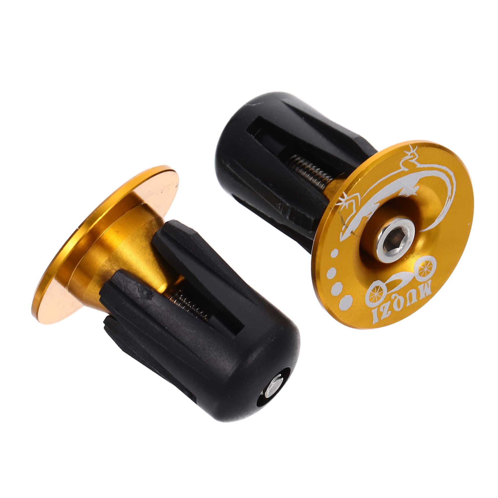 CORHAD 1 Paar fahrrad lenker stecker Stangenendstopfen Fahrradstangenenden Fahrrad Lenkerstopfen Mountainbike Lenkerstopfen Stangenenden aus Aluminiumlegierung Lenkerendkappen Golden von CORHAD