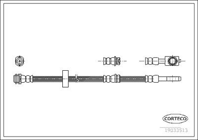 Corteco Bremsschlauch ERSTAUSRÜSTERQUALITÄT [Hersteller-Nr. 19033513] für Audi von CORTECO
