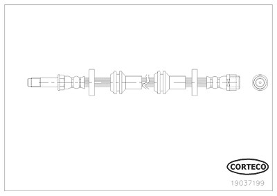 Corteco Bremsschlauch ERSTAUSRÜSTERQUALITÄT [Hersteller-Nr. 19037199] für Audi von CORTECO