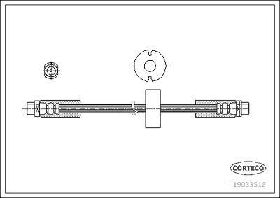 Corteco Bremsschlauch ERSTAUSRÜSTERQUALITÄT [Hersteller-Nr. 19033516] für Audi von CORTECO
