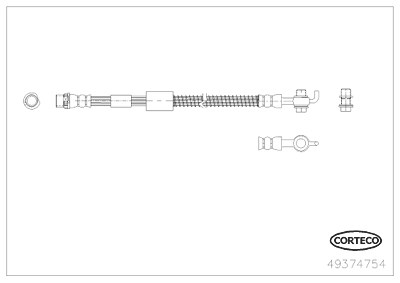 Corteco Bremsschlauch ERSTAUSRÜSTERQUALITÄT [Hersteller-Nr. 49374754] für Citroën, Peugeot von CORTECO