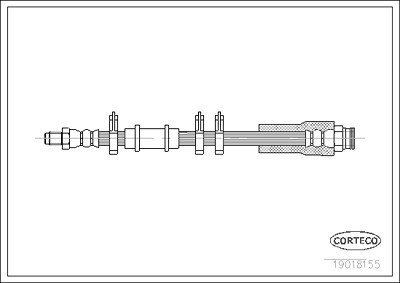 Corteco Bremsschlauch ERSTAUSRÜSTERQUALITÄT [Hersteller-Nr. 19018155] für Fiat, Citroën, Peugeot von CORTECO