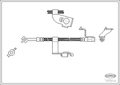 Corteco Bremsschlauch ERSTAUSRÜSTERQUALITÄT [Hersteller-Nr. 19032140] für Ford von CORTECO