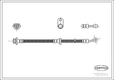 Corteco Bremsschlauch ERSTAUSRÜSTERQUALITÄT [Hersteller-Nr. 19032311] für Honda von CORTECO