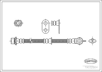 Corteco Bremsschlauch ERSTAUSRÜSTERQUALITÄT [Hersteller-Nr. 19032864] für Toyota von CORTECO