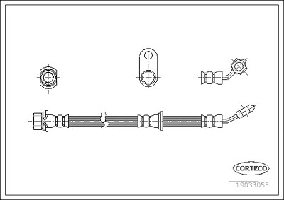 Corteco Bremsschlauch ERSTAUSRÜSTERQUALITÄT [Hersteller-Nr. 19033055] für Toyota von CORTECO