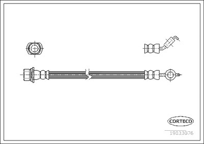 Corteco Bremsschlauch ERSTAUSRÜSTERQUALITÄT [Hersteller-Nr. 19033076] für Toyota von CORTECO