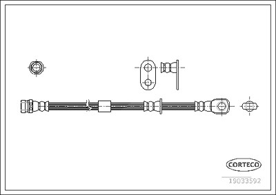 Corteco Bremsschlauch ERSTAUSRÜSTERQUALITÄT [Hersteller-Nr. 19033592] für Mitsubishi von CORTECO