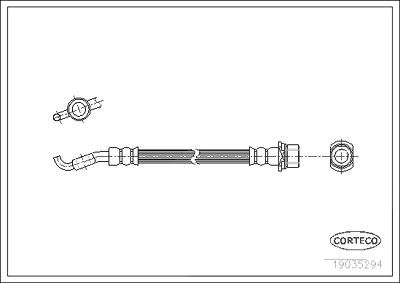 Corteco Bremsschlauch ERSTAUSRÜSTERQUALITÄT [Hersteller-Nr. 19035294] für Toyota von CORTECO