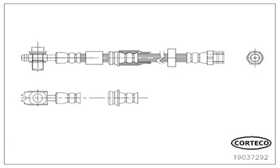 Corteco Bremsschlauch ERSTAUSRÜSTERQUALITÄT [Hersteller-Nr. 19037292] für VW von CORTECO