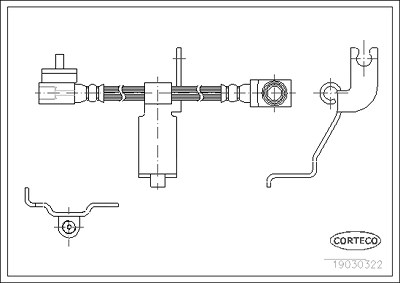 Corteco Bremsschlauch ERSTAUSRÜSTERQUALITÄT [Hersteller-Nr. 19030322] für Ford von CORTECO