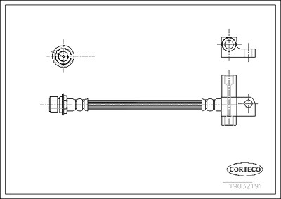 Corteco Bremsschlauch Hinterachse ERSTAUSRÜSTERQUALITÄT [Hersteller-Nr. 19032191] für Ford, Land Rover von CORTECO