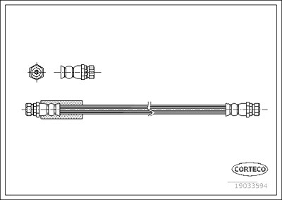 Corteco Bremsschlauch Hinterachse ERSTAUSRÜSTERQUALITÄT [Hersteller-Nr. 19033594] für Audi, Seat, Skoda, VW von CORTECO