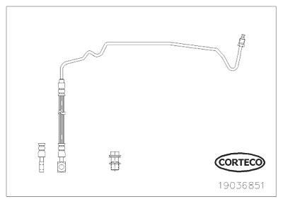 Corteco Bremsschlauch Hinterachse links ERSTAUSRÜSTERQUALITÄT [Hersteller-Nr. 19036851] für Audi, Seat, Skoda, VW von CORTECO