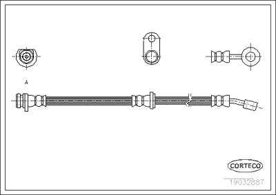 Corteco Bremsschlauch ERSTAUSRÜSTERQUALITÄT [Hersteller-Nr. 19032887] für Honda von CORTECO