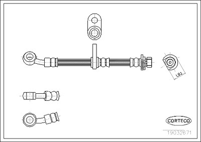 Corteco Bremsschlauch ERSTAUSRÜSTERQUALITÄT [Hersteller-Nr. 19032671] für Honda von CORTECO