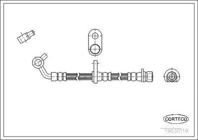 Corteco Bremsschlauch ERSTAUSRÜSTERQUALITÄT [Hersteller-Nr. 19035119] für Honda von CORTECO