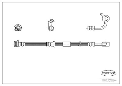 Corteco Bremsschlauch ERSTAUSRÜSTERQUALITÄT [Hersteller-Nr. 19032894] für Honda von CORTECO