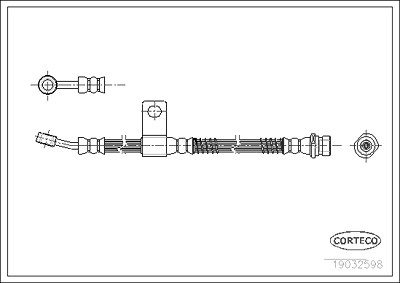 Corteco Bremsschlauch ERSTAUSRÜSTERQUALITÄT [Hersteller-Nr. 19032598] für Hyundai von CORTECO