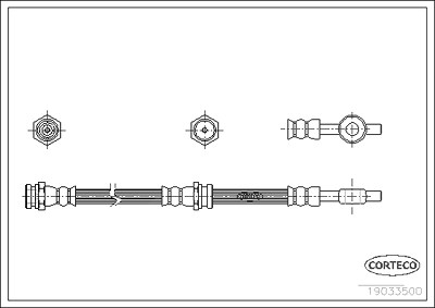Corteco Bremsschlauch ERSTAUSRÜSTERQUALITÄT [Hersteller-Nr. 19033500] für Hyundai von CORTECO