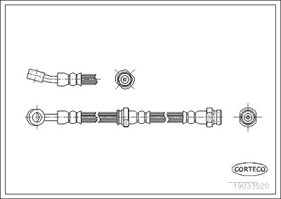 Corteco Bremsschlauch ERSTAUSRÜSTERQUALITÄT [Hersteller-Nr. 19033520] für Hyundai von CORTECO