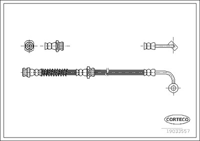 Corteco Bremsschlauch ERSTAUSRÜSTERQUALITÄT [Hersteller-Nr. 19033557] für Kia von CORTECO