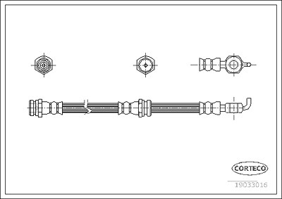 Corteco Bremsschlauch ERSTAUSRÜSTERQUALITÄT [Hersteller-Nr. 19033016] für Mazda von CORTECO