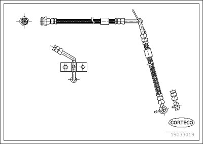 Corteco Bremsschlauch ERSTAUSRÜSTERQUALITÄT [Hersteller-Nr. 19033019] für Mazda von CORTECO