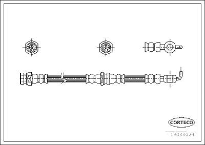 Corteco Bremsschlauch ERSTAUSRÜSTERQUALITÄT [Hersteller-Nr. 19033024] für Mitsubishi von CORTECO