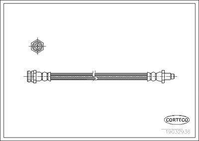 Corteco Bremsschlauch ERSTAUSRÜSTERQUALITÄT [Hersteller-Nr. 19032936] für Mitsubishi von CORTECO