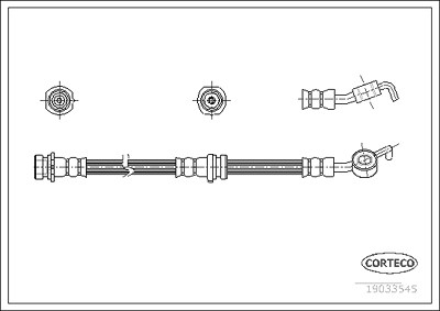 Corteco Bremsschlauch ERSTAUSRÜSTERQUALITÄT [Hersteller-Nr. 19033545] für Nissan von CORTECO