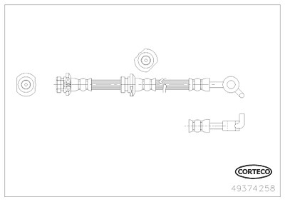 Corteco Bremsschlauch ERSTAUSRÜSTERQUALITÄT [Hersteller-Nr. 49374258] für Nissan von CORTECO