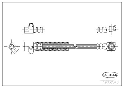 Corteco Bremsschlauch ERSTAUSRÜSTERQUALITÄT [Hersteller-Nr. 19032346] für Opel von CORTECO