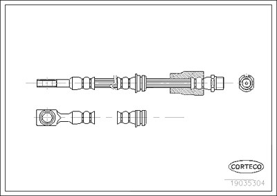 Corteco Bremsschlauch ERSTAUSRÜSTERQUALITÄT [Hersteller-Nr. 19035304] für Opel von CORTECO