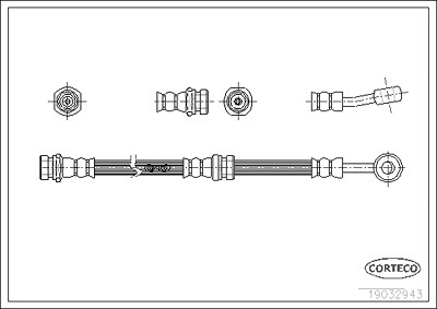 Corteco Bremsschlauch ERSTAUSRÜSTERQUALITÄT [Hersteller-Nr. 19032943] für Subaru von CORTECO