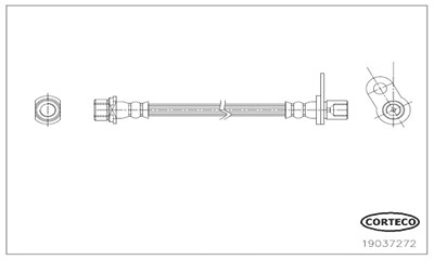 Corteco Bremsschlauch ERSTAUSRÜSTERQUALITÄT [Hersteller-Nr. 19037272] für Toyota von CORTECO