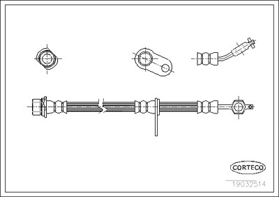 Corteco Bremsschlauch ERSTAUSRÜSTERQUALITÄT [Hersteller-Nr. 19032514] für Toyota von CORTECO