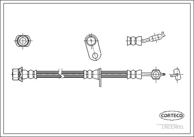 Corteco Bremsschlauch ERSTAUSRÜSTERQUALITÄT [Hersteller-Nr. 19033051] für Toyota von CORTECO
