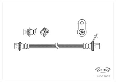 Corteco Bremsschlauch ERSTAUSRÜSTERQUALITÄT [Hersteller-Nr. 19033053] für Toyota von CORTECO