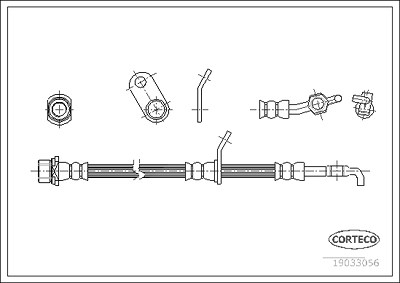 Corteco Bremsschlauch ERSTAUSRÜSTERQUALITÄT [Hersteller-Nr. 19033056] für Toyota von CORTECO