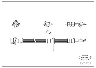 Corteco Bremsschlauch ERSTAUSRÜSTERQUALITÄT [Hersteller-Nr. 19033522] für Toyota von CORTECO