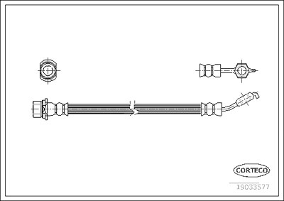 Corteco Bremsschlauch ERSTAUSRÜSTERQUALITÄT [Hersteller-Nr. 19033577] für Toyota von CORTECO