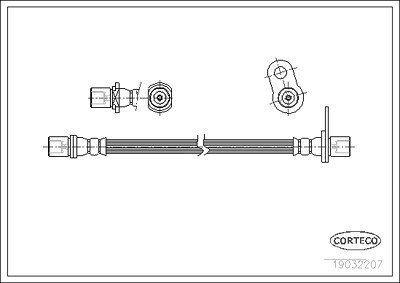 Corteco Bremsschlauch ERSTAUSRÜSTERQUALITÄT [Hersteller-Nr. 19032207] für Toyota von CORTECO